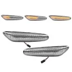 LED dinaminių posūkių ant sparnų komplektas tinkantis BMW E90 / E91 (05-11), balti