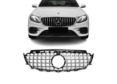Priekinės Grotelės skirtos Mercedes W213 / S213 / C238 / A238, juodos + chromuotos