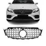 Priekinės Grotelės skirtos Mercedes W213 / S213 / C238 / A238, juodos + chromuotos