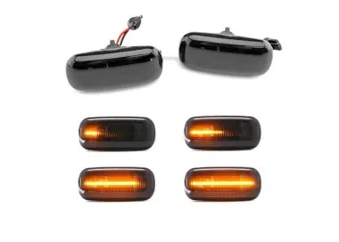 LED Dinaminiai Posūkiai ant sparnų, komplektas skirtas Audi A3 / A4 / A6, tamsinti