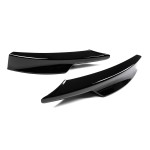 Front Bumper Splitters / Flaps, set for BMW E90 / E91 LCI M-Pack bumper, glossy black