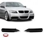 Front Bumper Splitters / Flaps, set for BMW E90 / E91 PRE-LCI (05-08) with M-Pack, glossy black