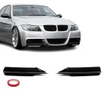 Priekinio Bamperio Spliteriai, komplektas skirtas BMW E90 / E91 PRE-LCI (05-08) su M-Pack, juodi blizgūs