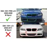 Front Bumper Splitters / Flaps, set for BMW E90 / E91 PRE-LCI (05-08) with M-Pack, glossy black