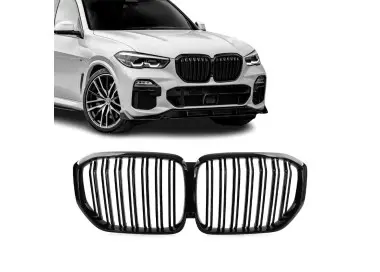 Performance priekinės Grotelės skirtos BMW G05 X5 PRE-LCI (19-23), dvigubos, juodos blizgios