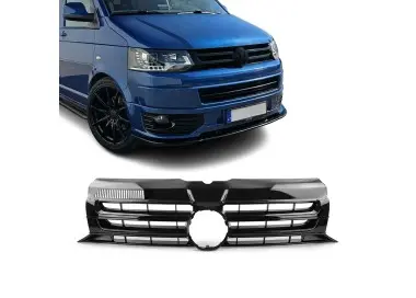 Grotelės su vieta ženkliukui skirtos VW T5.1 (09-14), juodos blizgios