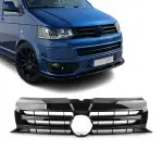 Grotelės su vieta ženkliukui skirtos VW T5.1 (09-14), juodos blizgios