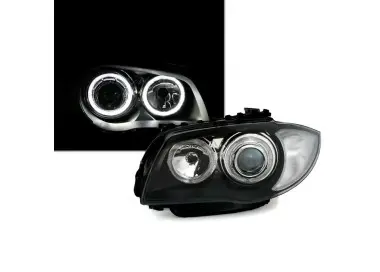 Angel Eyes Priekiniai Žibintai DEPO V2, komplektas skirtas BMW E81/E82/E87/E88