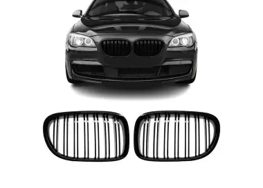Performance priekinės grotelės, komplektas skirtas BMW F01 / F02, dvigubos, juodos blizgios