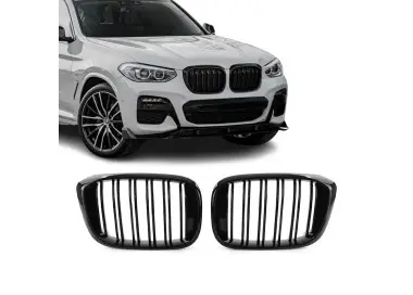 Performance priekinės Grotelės, komplektas skirtas BMW G01 X3 / G02 X4 (18-21), dvigubos, juodos blizgios