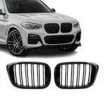 Performance priekinės Grotelės, komplektas skirtas BMW G01 X3 / G02 X4 (18-21), dvigubos, juodos blizgios