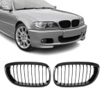 Kidney Grille set for BMW E46 coupe / convertible (03-06), glossy black