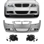 M-Pack LCI-look Front Bumper for BMW E90 / E91 PRE-LCI (05-08), with smoked fog lights