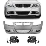 M-Pack LCI-look Priekinis Bamperis, skirtas BMW E90 / E91 PRE-LCI (05-08), su skaidriais priešrūkiniais