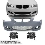 M5 look Front Bumper for BMW E60 / E61 PRE-LCI (03-07) with 24 mm PDC holes, with clear fog lights