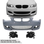 M look Priekinis Bamperis skirtas BMW E60 / E61 PRE-LCI (03-07) su 24 mm PDC angomis, su tamsintais priešrūkiniais