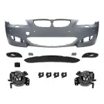 M look Priekinis Bamperis skirtas BMW E60 / E61 LCI (07-10) su 18 mm PDC angomis, su skaidriais priešrūkiniais