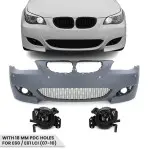 M look Priekinis Bamperis skirtas BMW E60 / E61 LCI (07-10) su 18 mm PDC angomis, su tamsintais priešrūkiniais