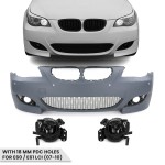 M5 look Front Bumper for BMW E60 / E61 LCI (07-10) with 18 mm PDC holes, with smoked fog lights