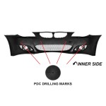 M look Priekinis Bamperis skirtas BMW E60 / E61 (03-10) be PDC angų, su tamsintais priešrūkiniais