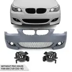 M look Priekinis Bamperis skirtas BMW E60 / E61 (03-10) be PDC angų, su skaidriais priešrūkiniais