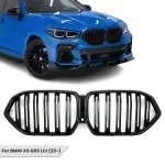 Performance priekinės Grotelės skirtos BMW G06 X6 LCI (23-26), Dvigubos, juodos blizgios