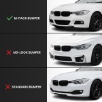 Performance Front bumper Lip for BMW F30 / F31, glossy black V2: EXTRA-STRONG VERSION