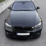WR Priekinis Pažeminimas skirtas BMW E90 / E91 LCI M-Pack, juodas blizgus - SUSTIPRINTA VERSIJA