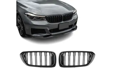 Performance priekinės Grotelės skirtos BMW G32 GT PRE-LCI (17-20), Dvigubos, juodos blizgios