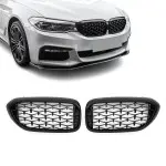 Diamond priekinės Grotelės tinkančios BMW G30 / G31 (17-20), juodos blizgios