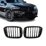 Kidney Grille set for BMW G01 X3 / G02 X4 (18-21), glossy black
