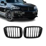 Priekinės Grotelės, komplektas skirtas BMW G01 X3 / G02 X4 (18-21), juodos blizgios