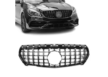 Priekinės grotelės tinkančios Mercedes CLA C117 (13-19), juodos blizgios
