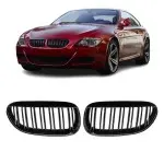 Performance priekinės Grotelės skirtos BMW E63 / E64, Dvigubos, juodos blizgios