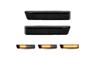 Dinaminiai LED Posūkiai ant sparnų, komplektas skirtas BMW E36 / X5 E53, tamsinti