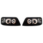 Headlights with Angel Eyes rings for VW T5 (03-09), black