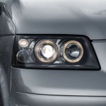 Headlights with Angel Eyes rings for VW T5 (03-09), black