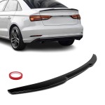 V style Spoileris ant Bagažinės dangčio skirtas Audi A3 8V / S3 8V sedan, juodas blizgus