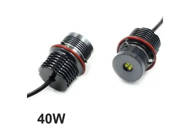 Angel Eyes LED Markeriai - 40W, komplektas skirtas BMW E39 / E53 / E60 / E63 / E65 / E87, balti