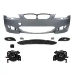 M look Priekinis Bamperis skirtas BMW E60 / E61 (03-10) be PDC angų, su tamsintais priešrūkiniais