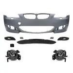 M look Priekinis Bamperis skirtas BMW E60 / E61 (03-10) be PDC angų, su skaidriais priešrūkiniais