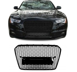 RS-style front grille for Audi A5 B8 (11-16), glossy black