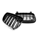 Performance priekinės Grotelės skirtos BMW E81 / E87, dvigubos, juodos blizgios