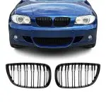 Performance priekinės Grotelės skirtos BMW E81 / E87, dvigubos, juodos blizgios