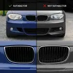 Performance priekinės Grotelės skirtos BMW E81 / E87, dvigubos, juodos blizgios