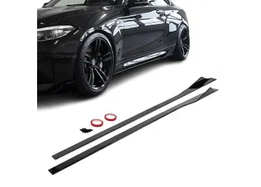 WR Poslenksčiai / Slenksčių Apdailos, komplektas skirtas BMW M2 F87 (16-21), juodi blizgūs
