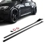 WR Poslenksčiai / Slenksčių Apdailos, komplektas skirtas BMW M2 F87 (16-21), juodi blizgūs