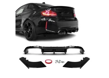 WR Galinio bamperio Difuzorius skirtas BMW M2 F87 (16-21), juodas blizgus