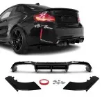 WR Galinio bamperio Difuzorius skirtas BMW M2 F87 (16-21), juodas blizgus