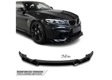 CS-style Priekinis Pažeminimas skirtas BMW M2 F87 (16-21), juodas blizgus - SUSTIPRINTA VERSIJA